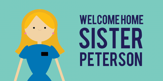 click to customize welcome home sister banner template