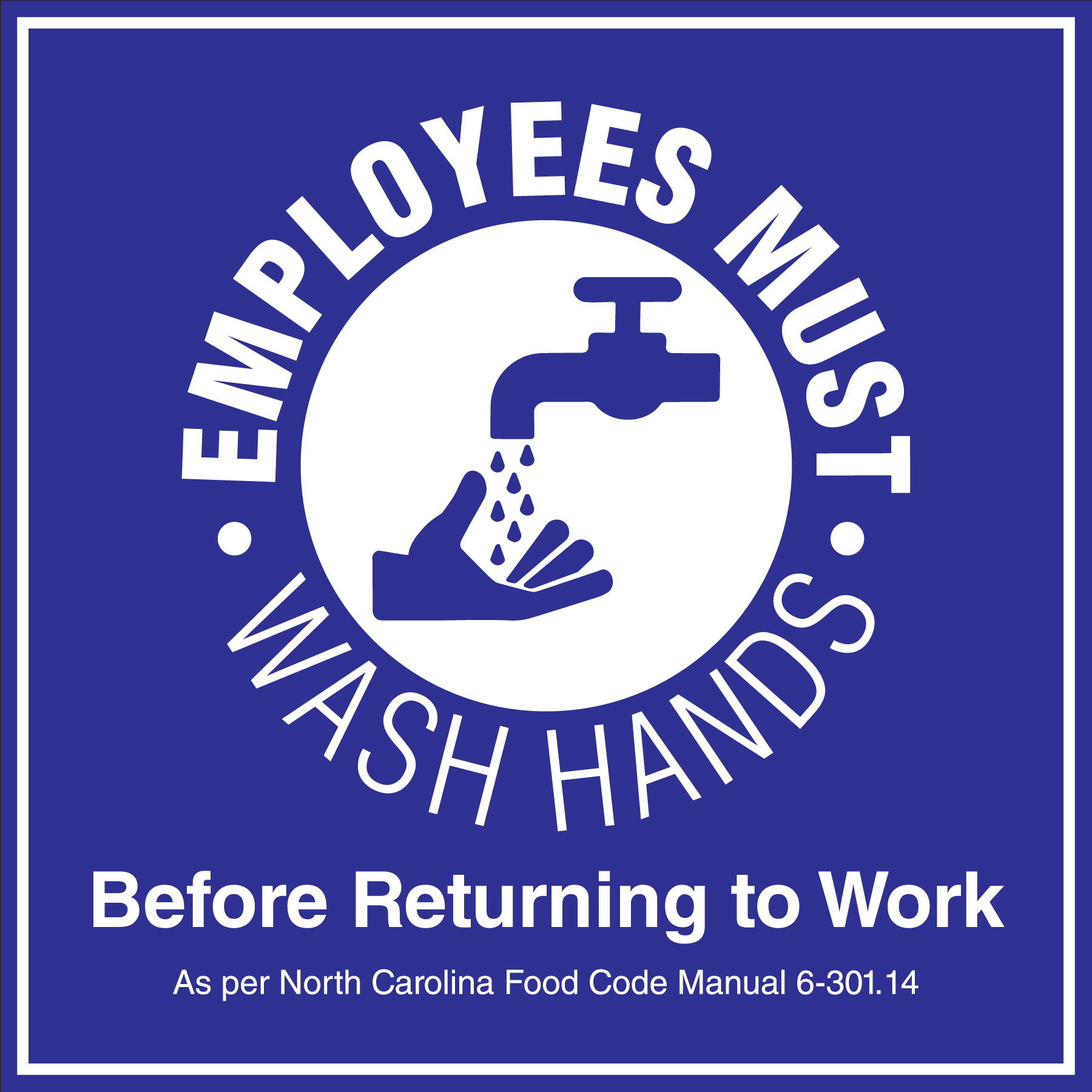 North Carolina handwashing sign