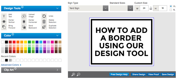 How to Add a Border Using Our Design Tool