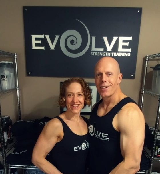 Evolve Strength Training Owners and Sign